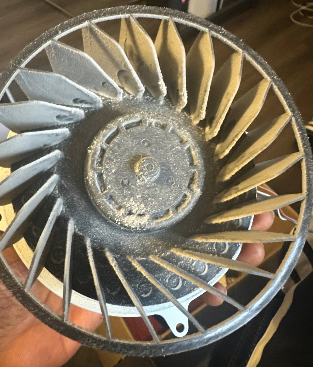 Dusty PlayStation 5 fan before cleaning